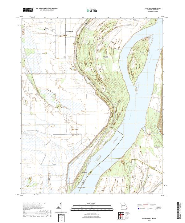 Wolf Island topographic map thumbnail