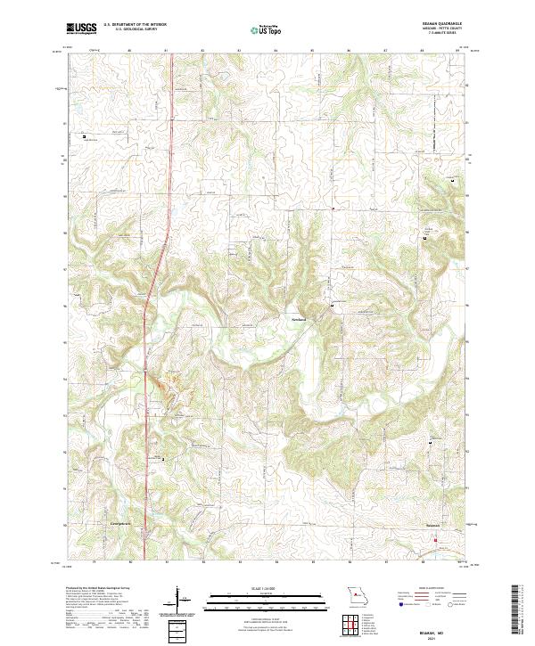 Beaman topographic map thumbnail