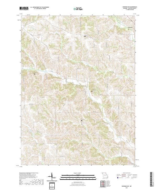 Downing NW topographic map thumbnail