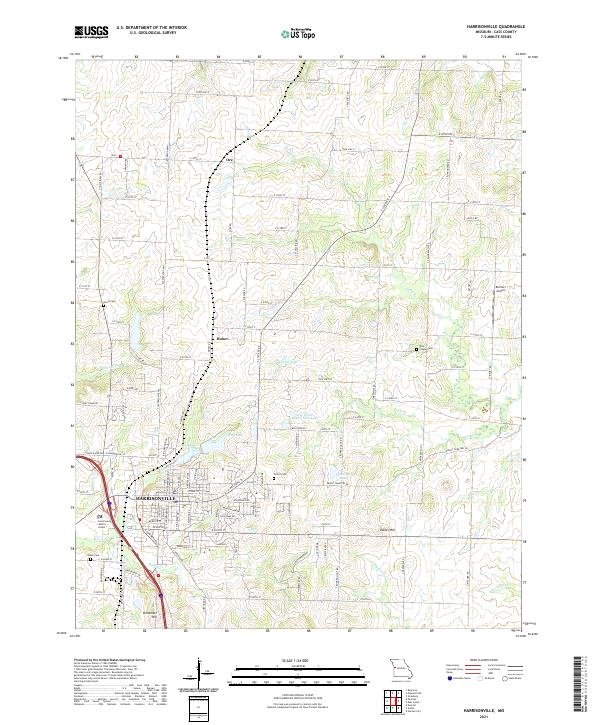 Harrisonville topographic map thumbnail