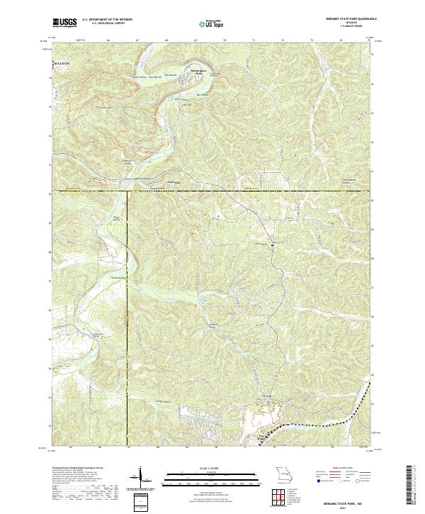 Meramec State Park topographic map thumbnail