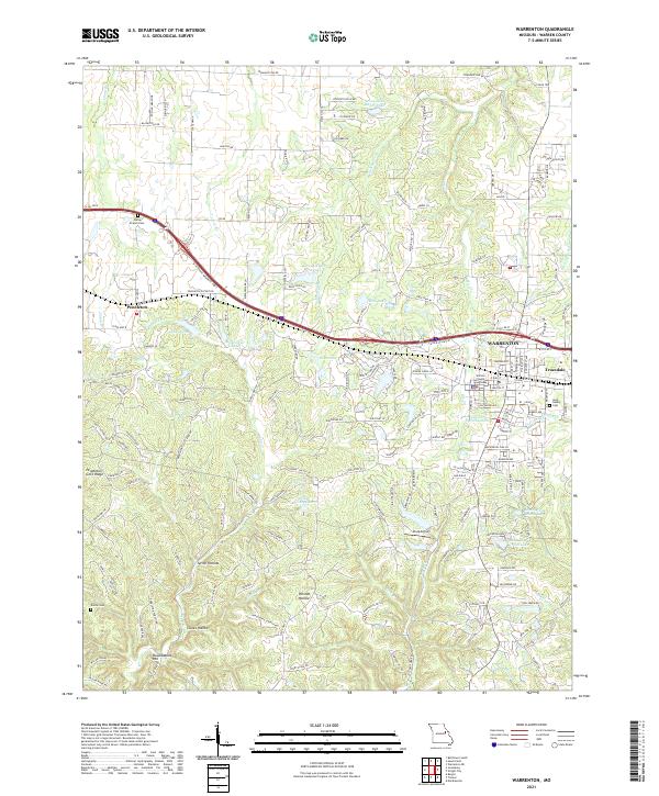Warrenton 2021 topographic map thumbnail