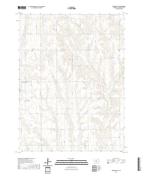 Arapahoe NE topographic map thumbnail