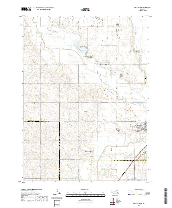Ashland West topographic map thumbnail