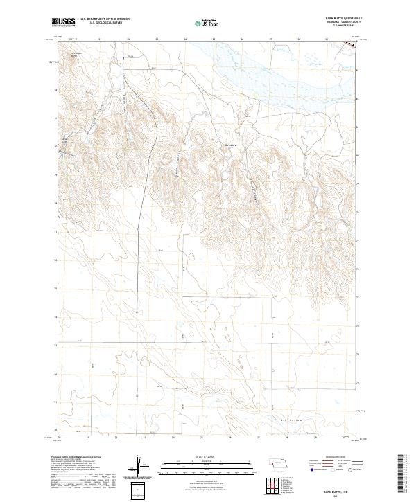 Barn Butte topographic map thumbnail
