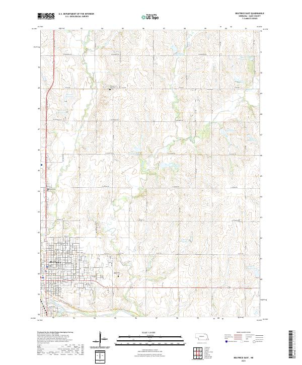 Beatrice East topographic map thumbnail