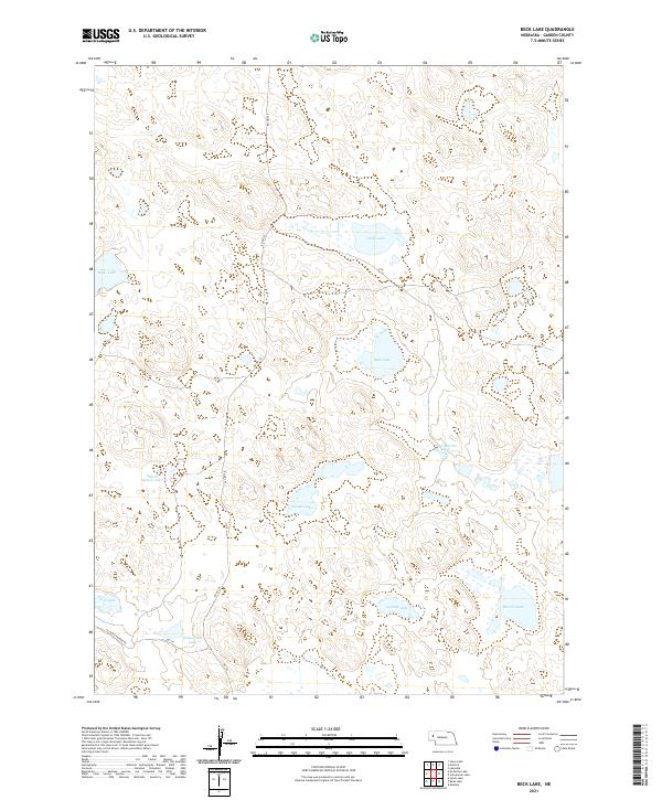 Beck Lake topographic map thumbnail