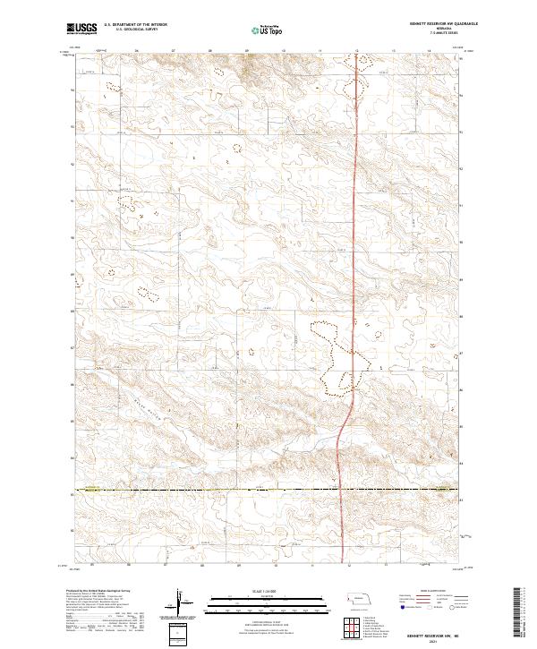 Bennett Reservoir NW topographic map thumbnail