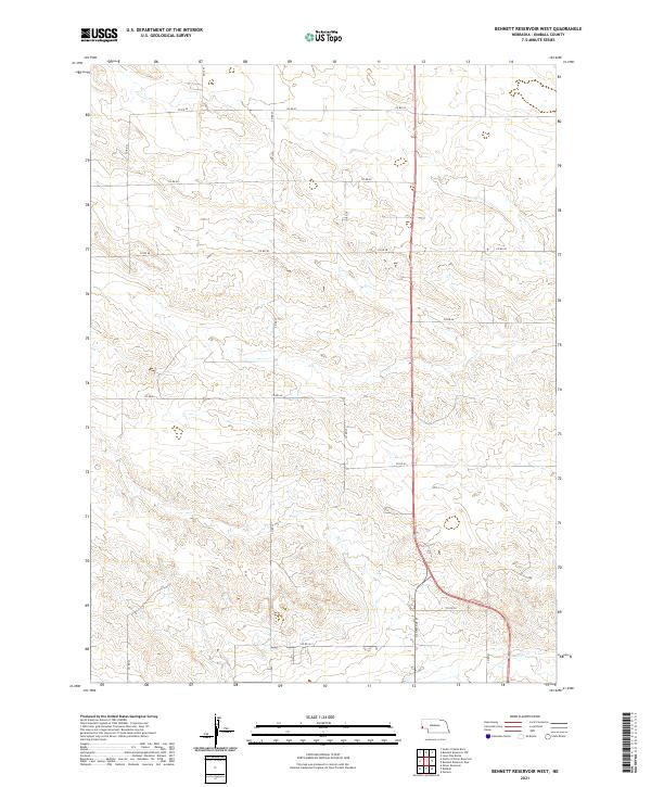 Bennett Reservoir West topographic map thumbnail
