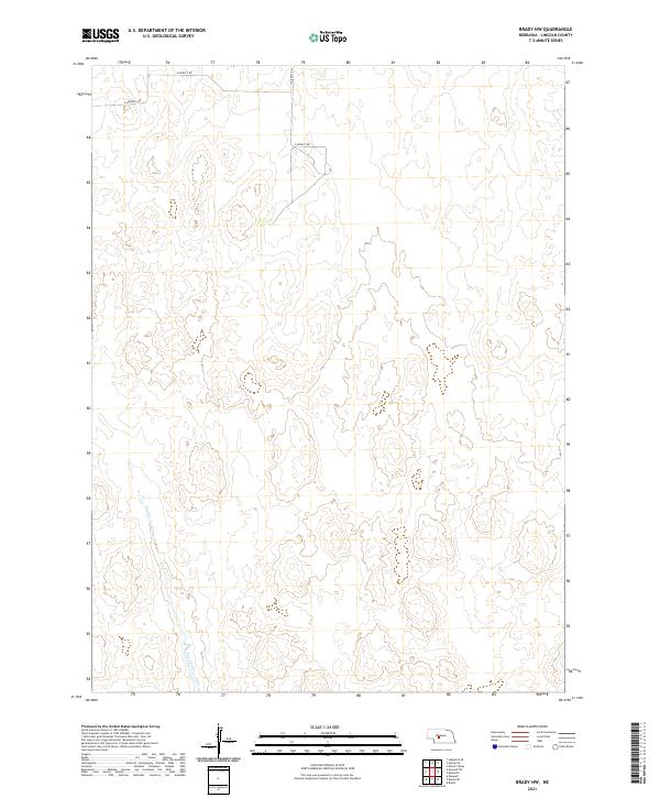Brady NW topographic map thumbnail