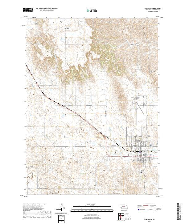 Broken Bow topographic map thumbnail