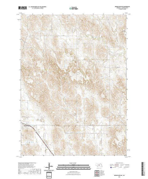 Broken Bow NE topographic map thumbnail