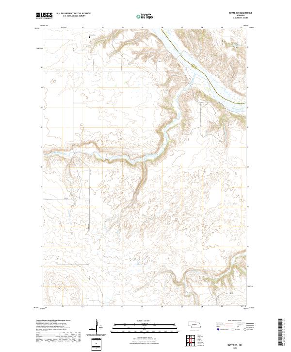 Butte SW topographic map thumbnail