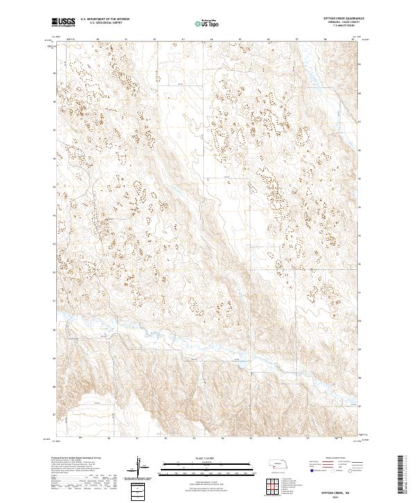 Dittons Creek topographic map thumbnail
