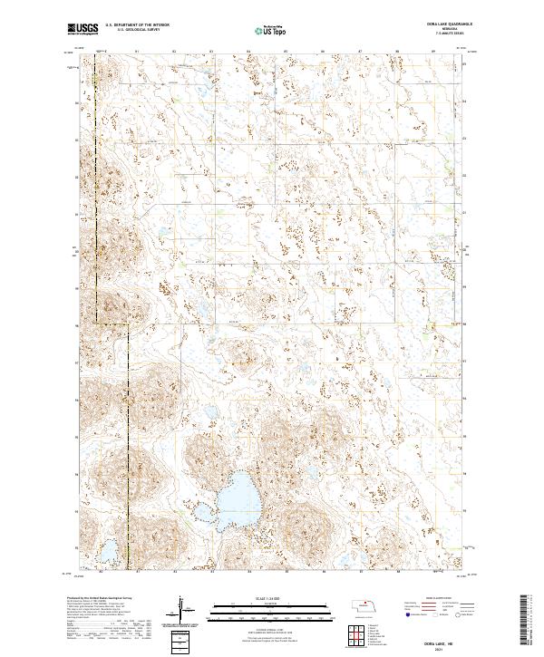 Dora Lake topographic map thumbnail