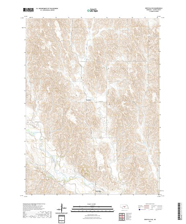 Eddyville NE topographic map thumbnail