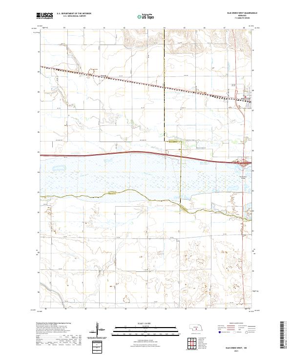 Elm Creek West topographic map thumbnail