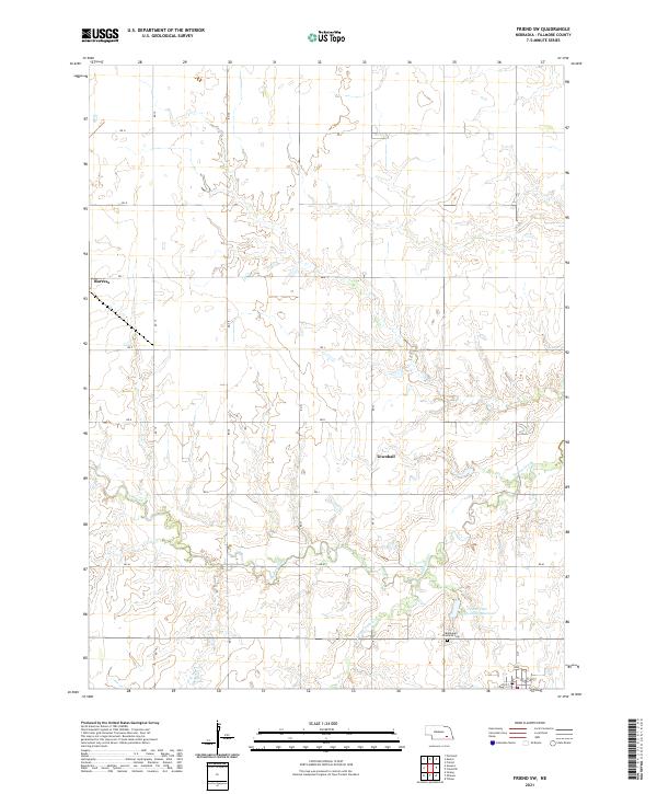 Friend SW topographic map thumbnail