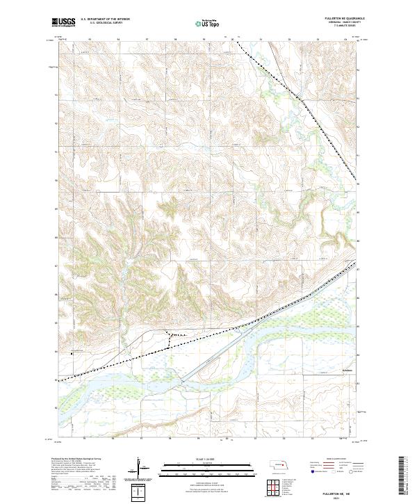 Fullerton NE topographic map thumbnail