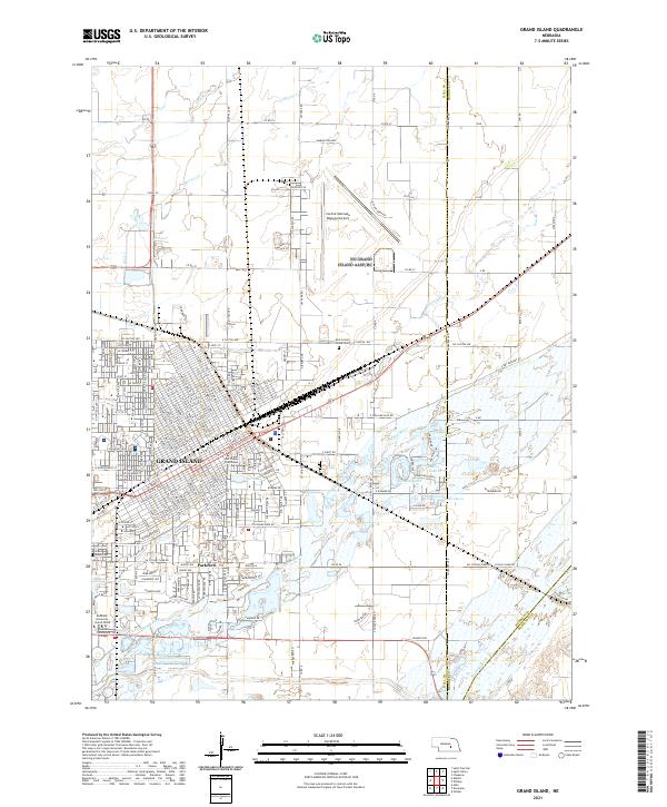 Grand Island topographic map thumbnail