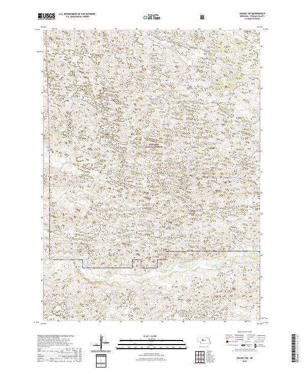 Halsey SW topographic map thumbnail