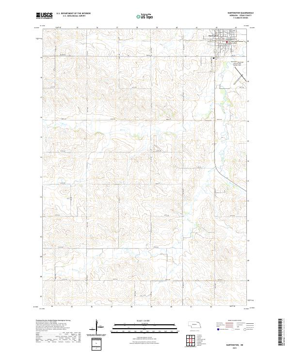 Hartington topographic map thumbnail