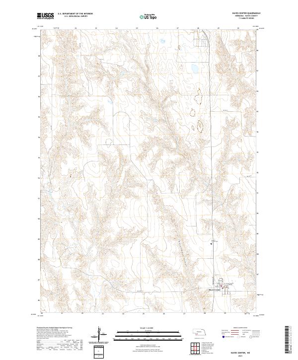Hayes Center topographic map thumbnail