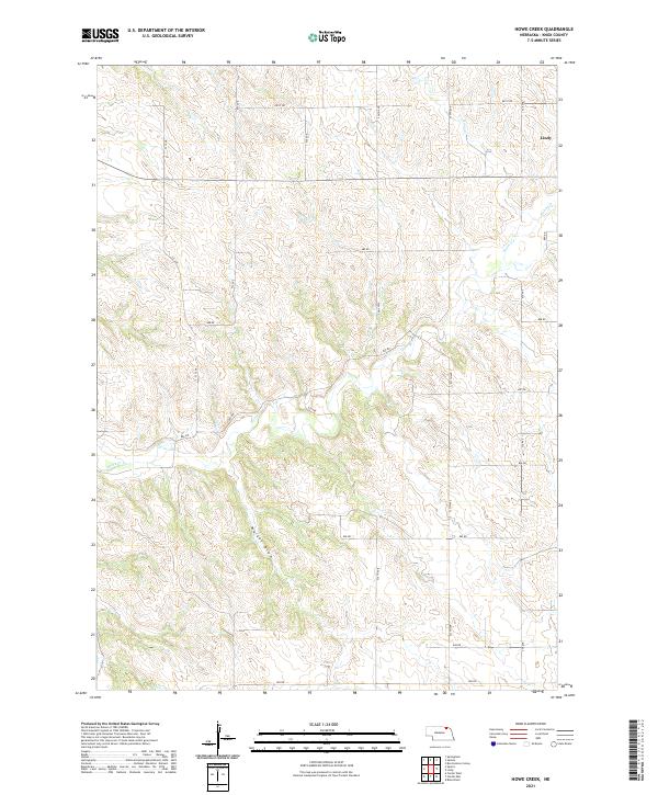 Howe Creek topographic map thumbnail