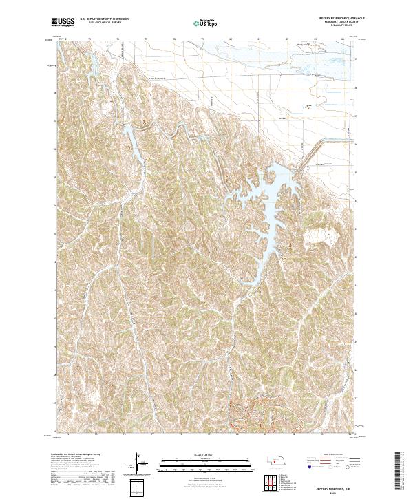 Jeffrey Reservoir topographic map thumbnail