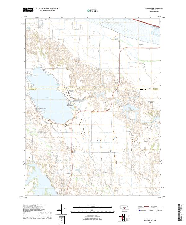 Johnson Lake topographic map thumbnail