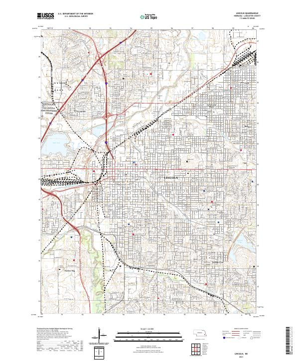 Lincoln topographic map thumbnail