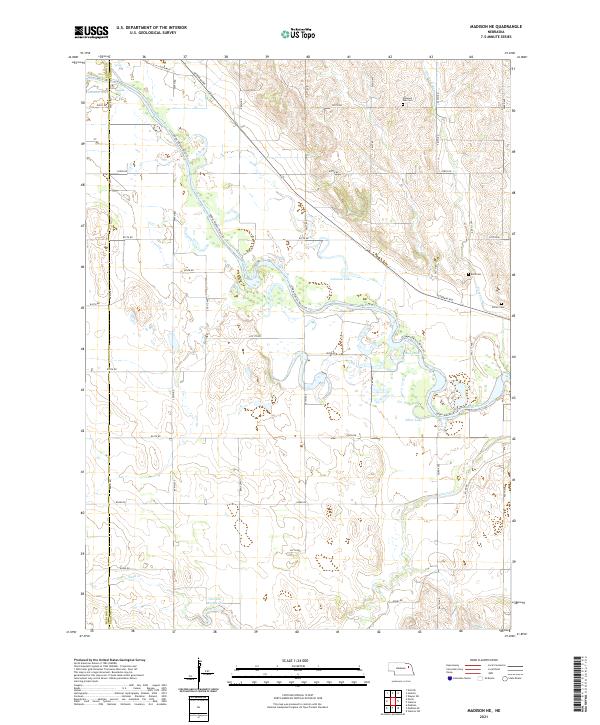 Madison NE topographic map thumbnail