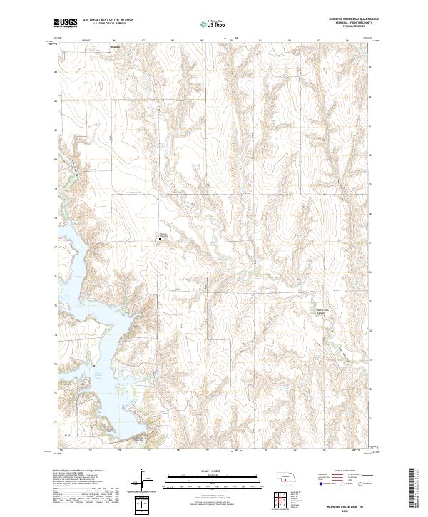 Medicine Creek Dam topographic map thumbnail