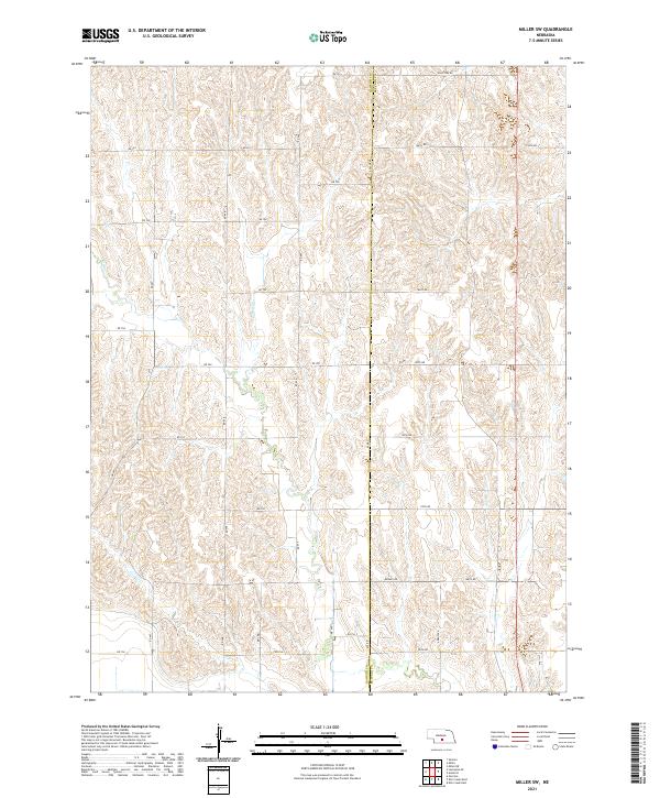 Miller SW topographic map thumbnail