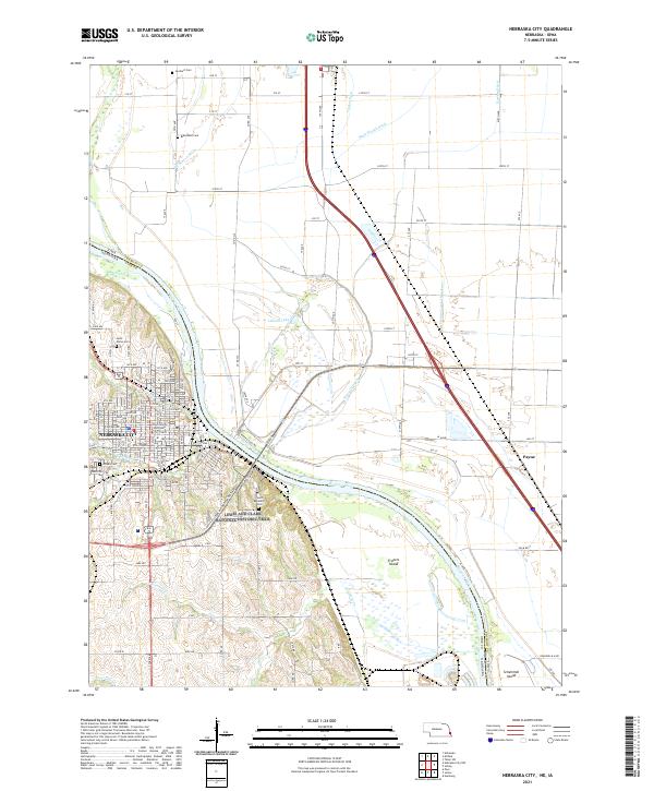 Nebraska City topographic map thumbnail