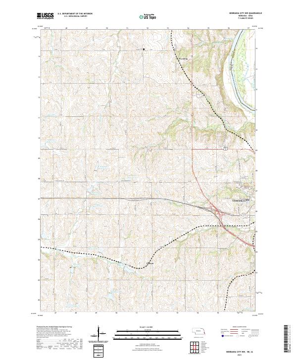 Nebraska City NW topographic map thumbnail