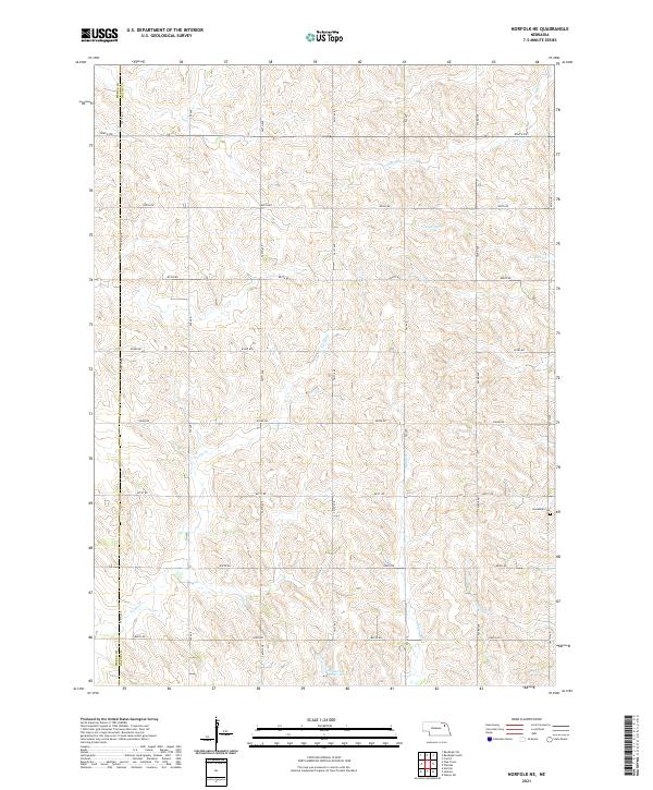 Norfolk NE topographic map thumbnail