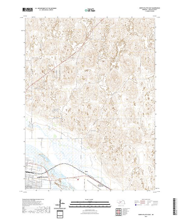 North Platte East topographic map thumbnail