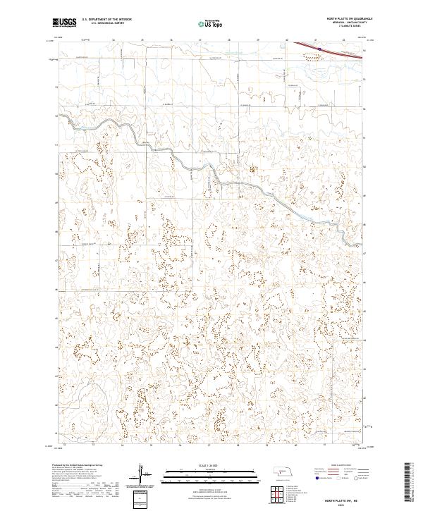 North Platte SW topographic map thumbnail