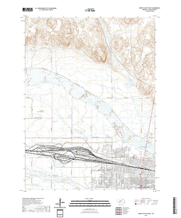 North Platte West topographic map thumbnail