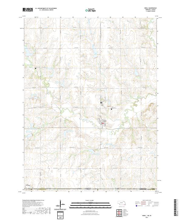 Odell topographic map thumbnail