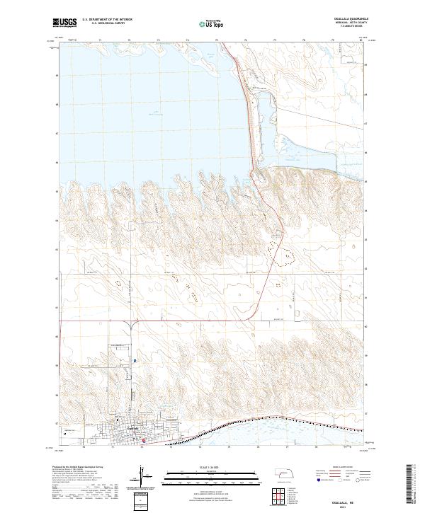 Ogallala topographic map thumbnail