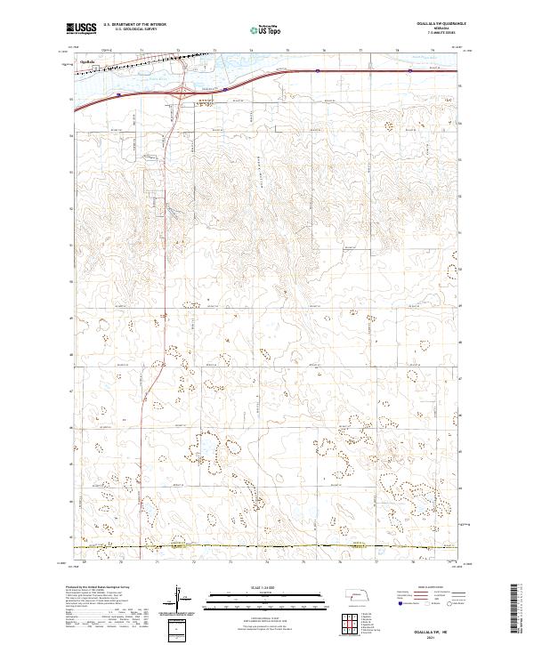 Ogallala SW topographic map thumbnail