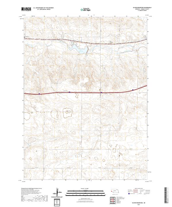Oliver Reservoir topographic map thumbnail