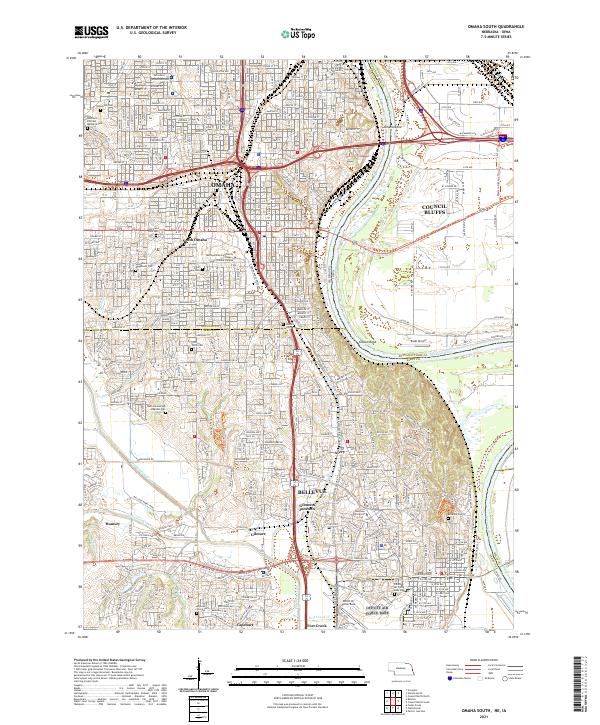 Omaha South topographic map thumbnail