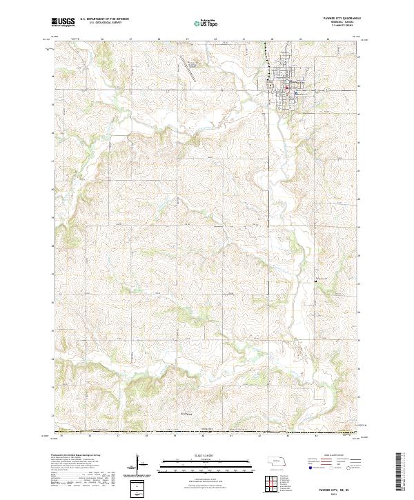 Pawnee City topographic map thumbnail