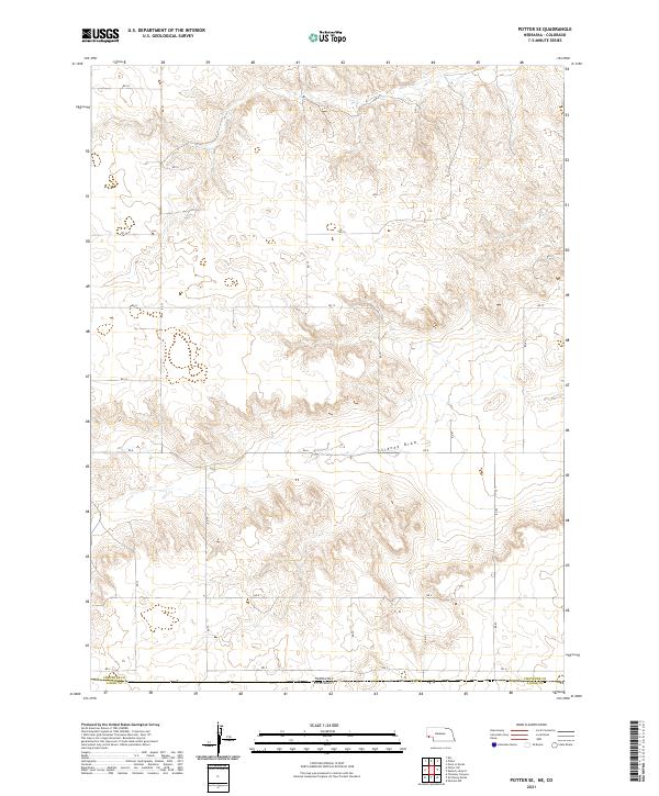 Potter SE topographic map thumbnail