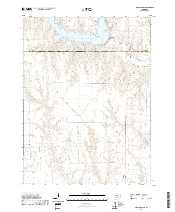 Red Willow Dam topographic map thumbnail