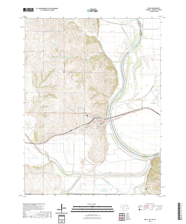 Rulo topographic map thumbnail