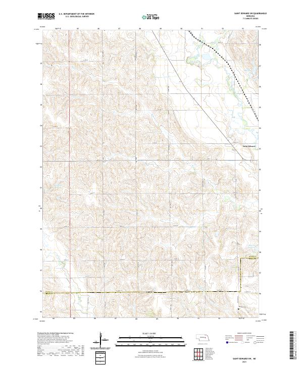 Saint Edward SW topographic map thumbnail